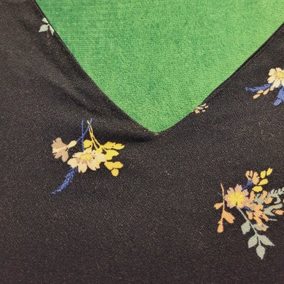 Simply Styled Navy Blue Floral V-Neck Flutter Sleeve Dress 6 - Picture 2 of 13